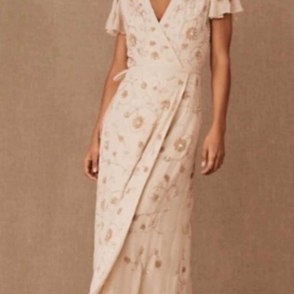 NWT BHLDN Plymouth Wrap Dress OYSTER